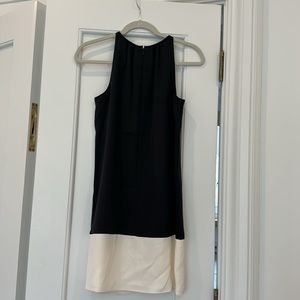 Theory size zero black and cream silk dress